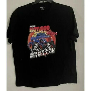 HOT ROD Mens T-Shirt Size XL Monster Truck Hot Rod 4x4x4 Racing Black‎ Tee 1992